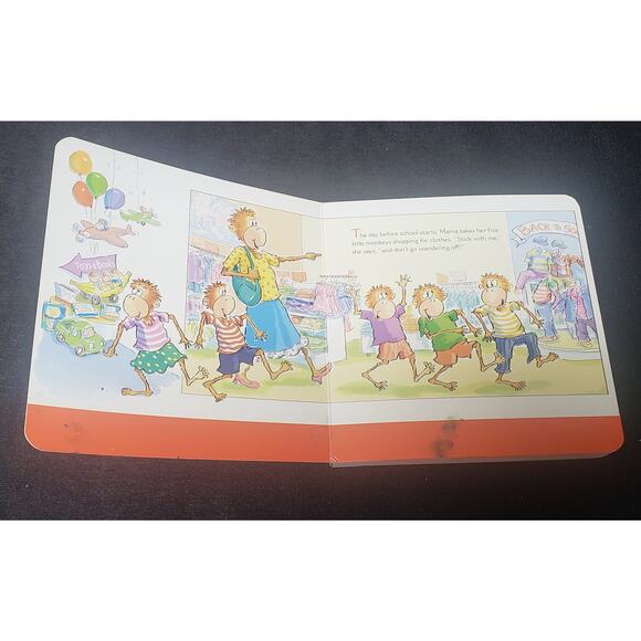 Five Little Monkeys Go Shopping for School Eileen Christelow Board Book - Picture 2 of 9